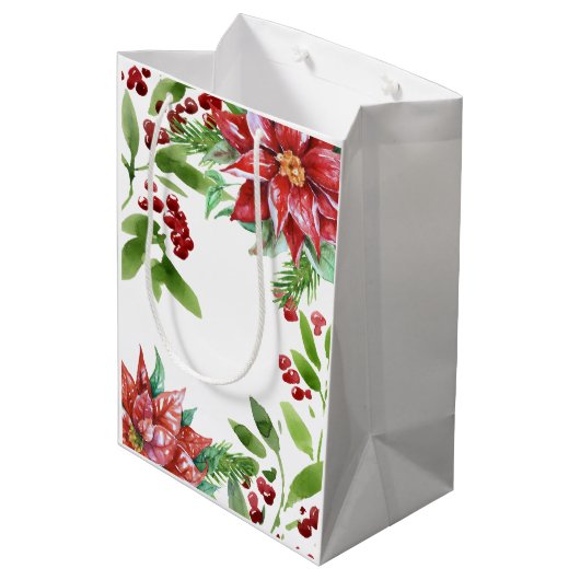 水エレガント色ホリデーフローラ ミディアムペーパーバッグ (裏面アングル)