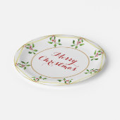 水エレガント色ホリークリスマス ペーパープレート (アングル)