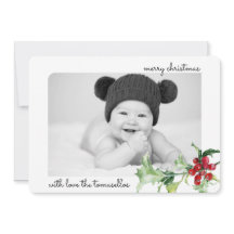 水エレガント色ホリーベリーのスクリプトフォト