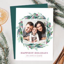 水エレガント色ホリーベリーリース写真 シーズンカード