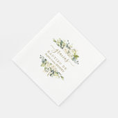 水エレガント色ホワイトフラワーズボスペインのティゾ スタンダードランチョンナプキン (角)