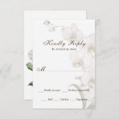 水エレガント色ホワイトラン結婚ズ 出欠カード (正面/裏面)