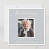 水エレガント色ホワイト鳩お祝いの生活 招待状 (正面)