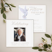 水エレガント色ホワイト鳩お祝いの生活 招待状