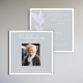 水エレガント色ホワイト鳩お祝いの生活 招待状