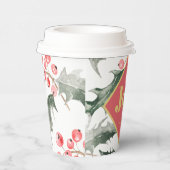 水エレガント色ボタニカルクリスマス 紙コップ (右)