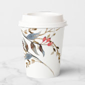 水エレガント色ボタニカルクリスマス 紙コップ (裏面)