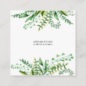 水エレガント色ボタニカルズ結婚アコモデーション エンクロージャーカード (裏面)