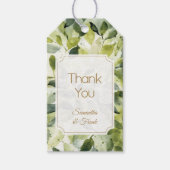 水エレガント色ボタニッ結婚クス ギフトタグ (正面)