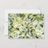 水エレガント色ボタニッ結婚クス 出欠カード (裏面)