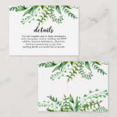 水エレガント色ボタニッ結婚ク詳細 エンクロージャーカード (正面/裏面)