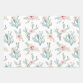水エレガント色ボホサボテンと多肉類 ラッピングペーパーシート (正面3)