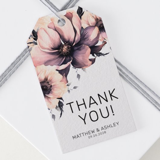 水エレガント色ボホピンクフローラ結婚ズ ギフトタグ