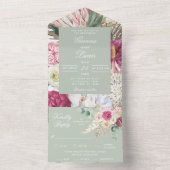 水エレガント色ボホフローラカントリーウェディング オールインワン招待状 (内側)