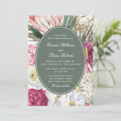 水エレガント色ボホフローラカントリーウェディング 招待状 (スタンド正面)