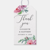 水エレガント色ボホフローラ結婚お感謝してい前 ギフトタグ (正面)