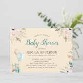 水エレガント色ボホベイビーシャワー 招待状 (スタンド正面)