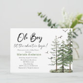 水エレガント色ボーイアドベンチャー開始ベビーショー 招待状 (スタンド正面)