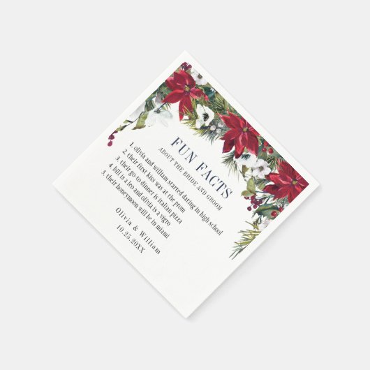 水エレガント色ポインセチアおもしろいファクト結婚ズ スタンダードカクテルナプキン (角)