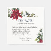 水エレガント色ポインセチアおもしろいファクト結婚ズ スタンダードカクテルナプキン (正面)