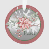 水エレガント色ポインセチアカスタムクリスマス オーナメント (正面)