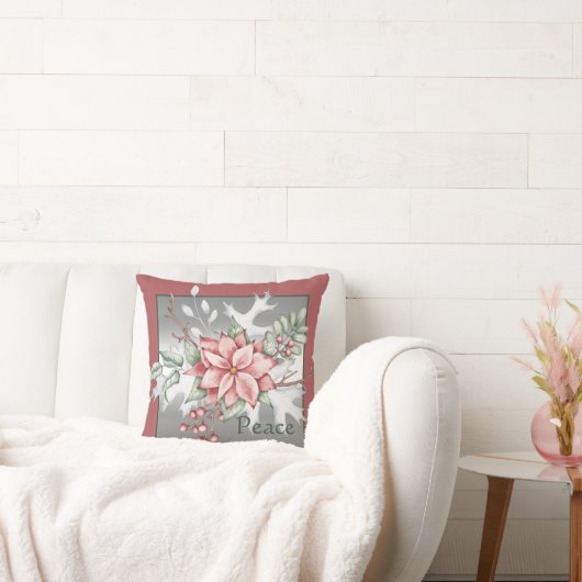 水エレガント色ポインセチアカスタムクリスマス クッション (ソファ)