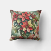水エレガント色ポインセチア花束 クッション (裏面)