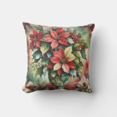 水エレガント色ポインセチア花束 クッション (正面)