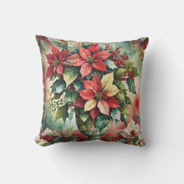 水エレガント色ポインセチア花束 クッション