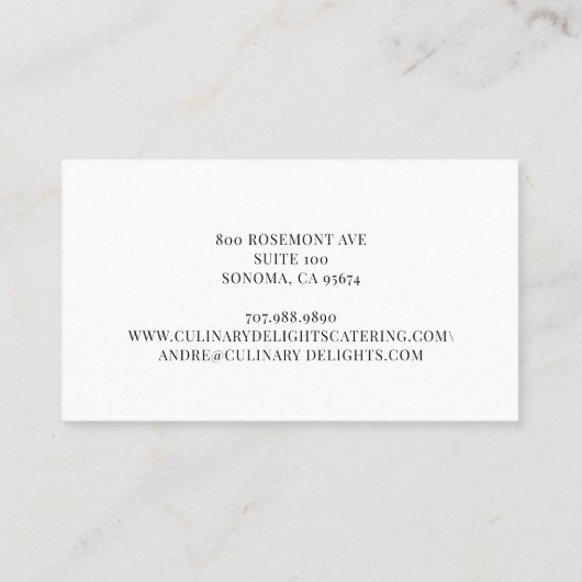 水エレガント色ポット器シェフカテラー 名刺