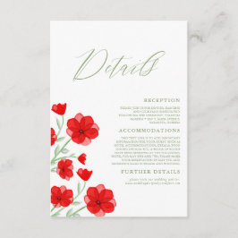 水エレガント色ポピーフローラ結婚の詳細 エンクロージャーカード