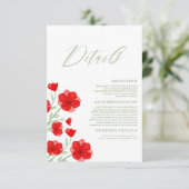 水エレガント色ポピーフローラ結婚の詳細 エンクロージャーカード (スタンド正面)