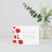 水エレガント色ポピーフローラQRコードウェブサイト エンクロージャーカード (スタンド正面)