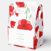 水エレガント色ポピー花パタ結婚ーン フェイバーボックス (オープン)