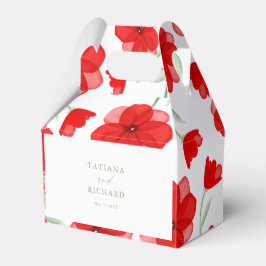 水エレガント色ポピー花パタ結婚ーン フェイバーボックス