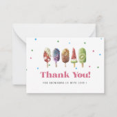 水エレガント色ポプシクルありがとう赤ちゃんシャワー ノートカード