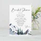 水エレガント色マウンテンズフォレストブライダルシャワー 招待状 (スタンド正面)