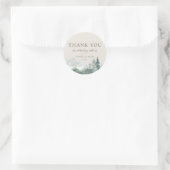 水エレガント色マウンテン結婚式の引き出物シール ラウンドシール (バッグ)