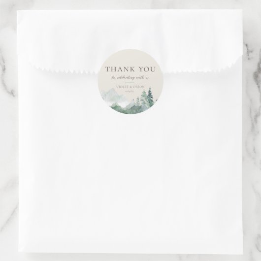 水エレガント色マウンテン結婚式の引き出物シール ラウンドシール (バッグ)