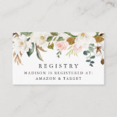 水エレガント色マグノリアス赤ちゃんシャワーレジストリ エンクロージャーカード (正面)