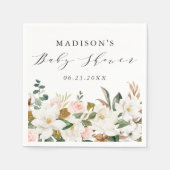 水エレガント色マグノリアス赤ちゃんシャワー スタンダードカクテルナプキン (正面)