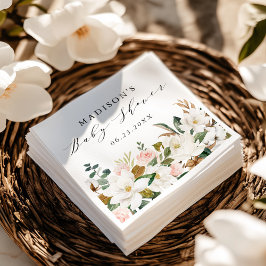 水エレガント色マグノリアス赤ちゃんシャワー スタンダードカクテルナプキン