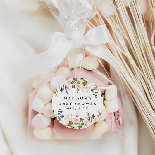 水エレガント色マグノリアス赤ちゃんシャワー ラウンドシール