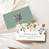 水エレガント色マグノリアスQRコードベビーレジストリ エンクロージャーカード