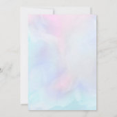 水エレガント色マーメイドテール下3誕生日 招待状 (裏面)