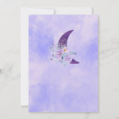 水エレガント色ムーンパープル花ベビーin bl 招待状 (裏面)