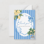 水エレガント色メイン絞りブライダルシャワー ノートカード (正面)