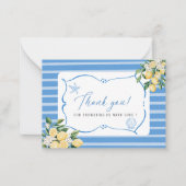 水エレガント色メイン絞りブライダルシャワー ノートカード (正面)