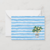 水エレガント色メイン絞りブライダルシャワー ノートカード (裏面)