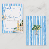 水エレガント色メイン絞りブライダルシャワー ノートカード (正面/裏面)